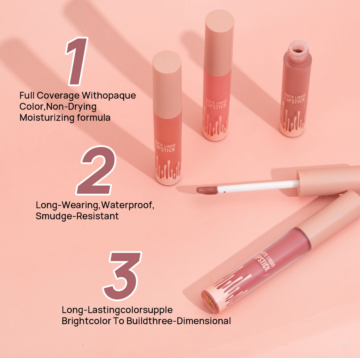 Velvet Matte Waterproof Vegan Liquid Lipstick – Multi-Color