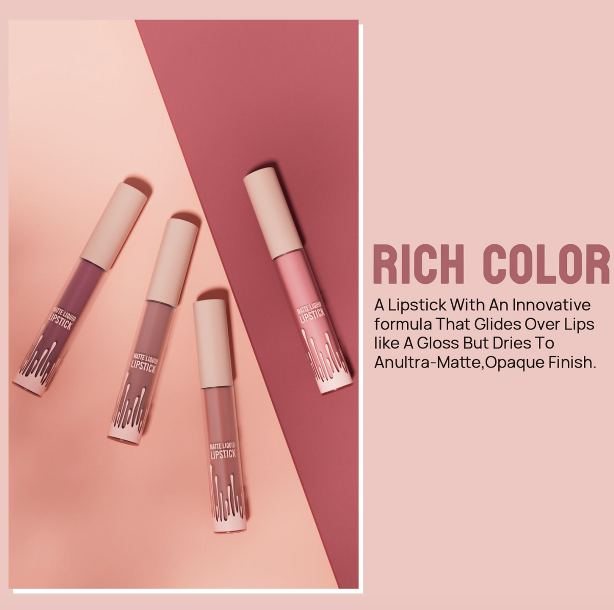 Velvet Matte Waterproof Vegan Liquid Lipstick – Multi-Color